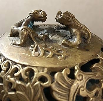 Amazon｜中国美術 乾隆年製 古黄銅 香炉 仏壇 仏具 仏事用香炉